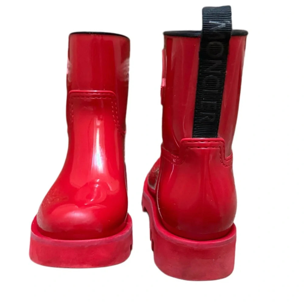 -SOLD -AUTHENTIC MONCLER sexy Glossy Red Rain Boots EU 40 US 9.5 - Picture 5 of 15